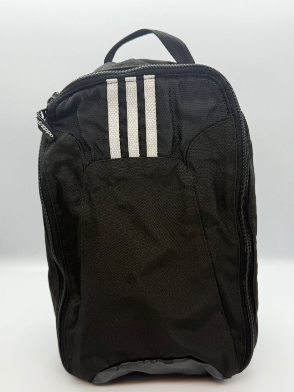 Adidas Golf Shoe Bag Black White 3 Stripe Travel Cleat Case Vented Carrier Black